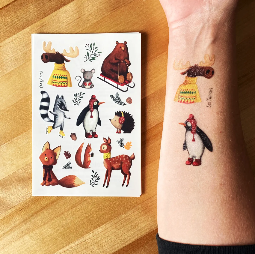 Winter animals - Tempory tattoos