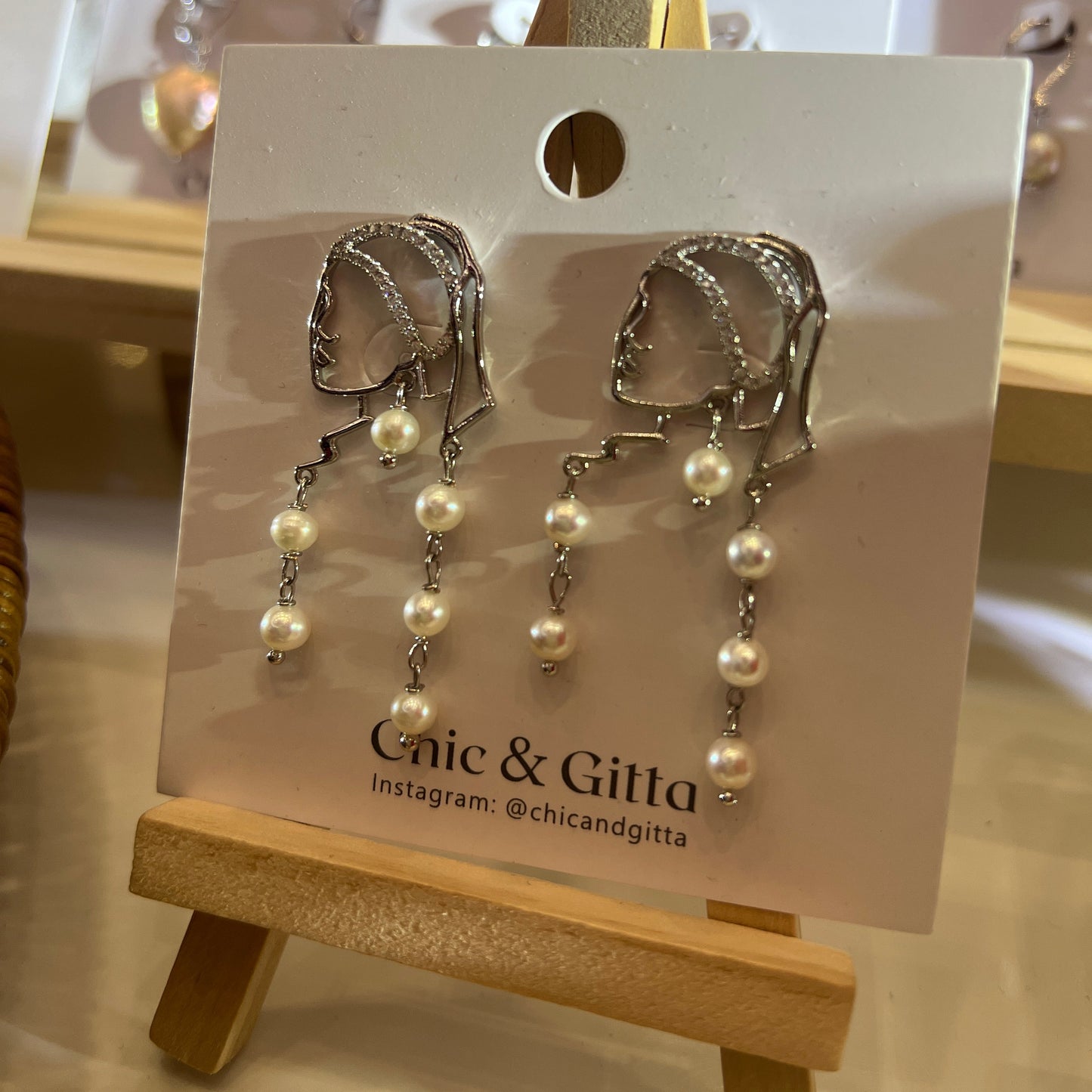 Girl with a Pearl Inspired Drop Earrings – Freshwater Pearl Art Earrings