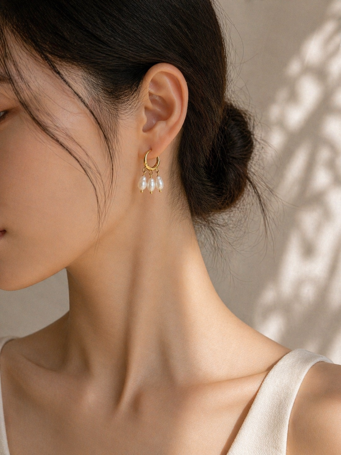 Petite Pearl Cluster Huggie Earrings