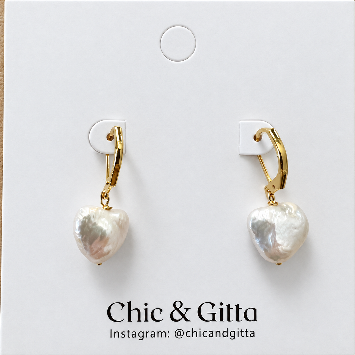 Heart Baroque Pearl Drop Earrings