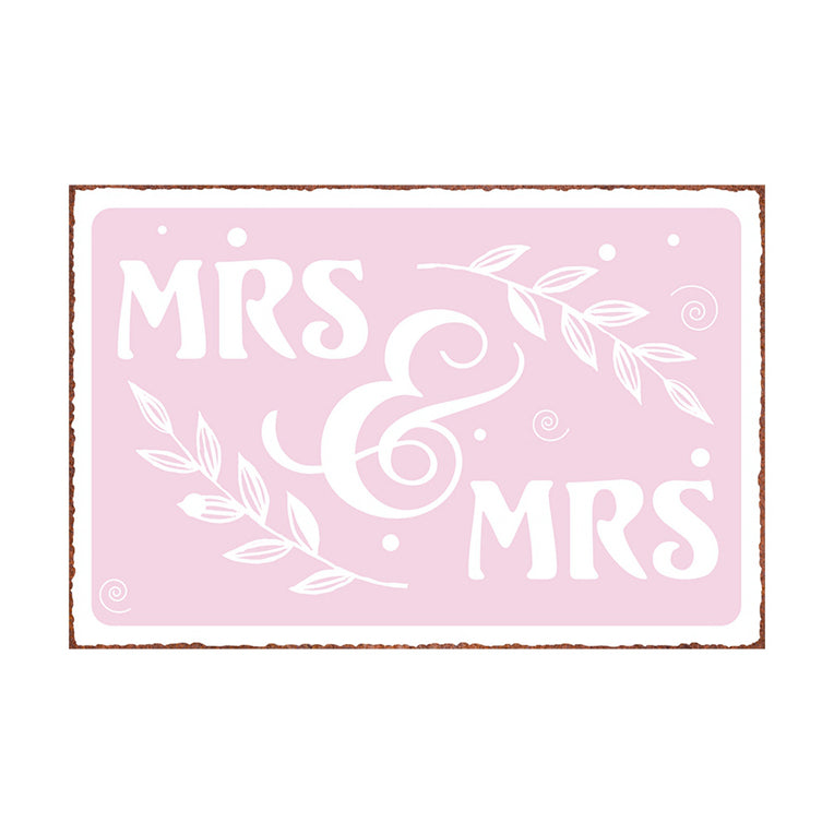 MRS. & MRS. - Embossed Metal Sign