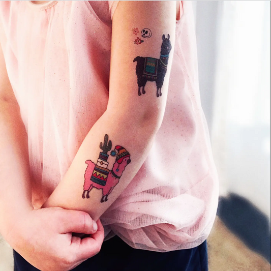 Alpaca and Cactus - Tempory tattoos