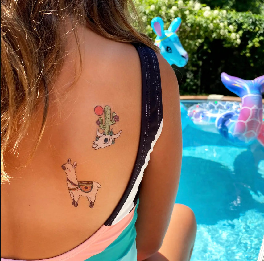 Alpaca and Cactus - Tempory tattoos