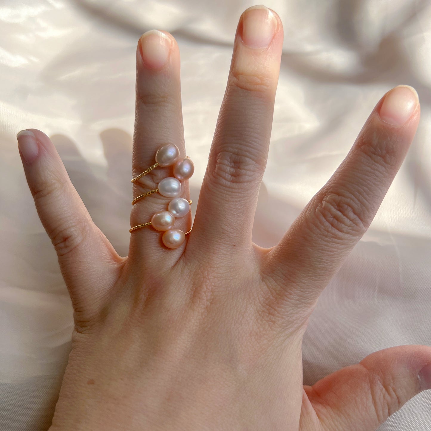 Rice Pearl Wrap Ring