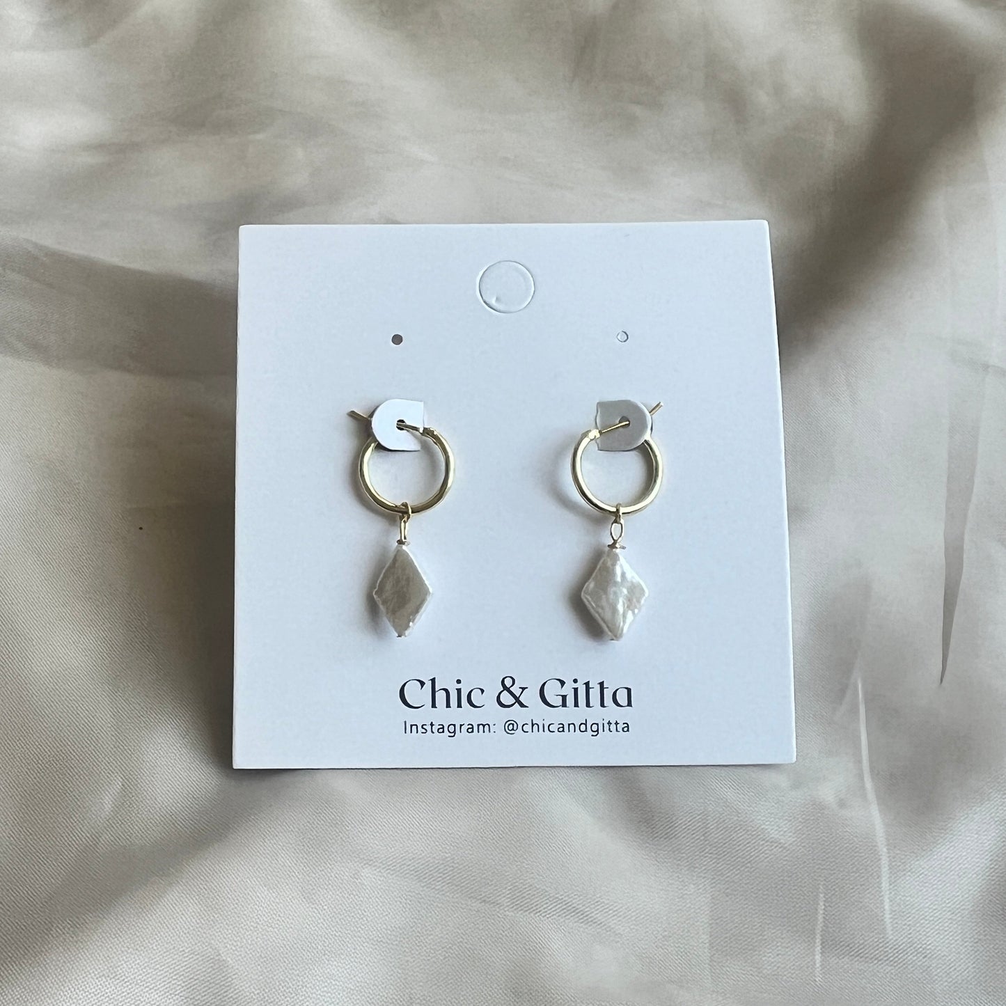 Diamond Baroque Pearl Drop Earrings