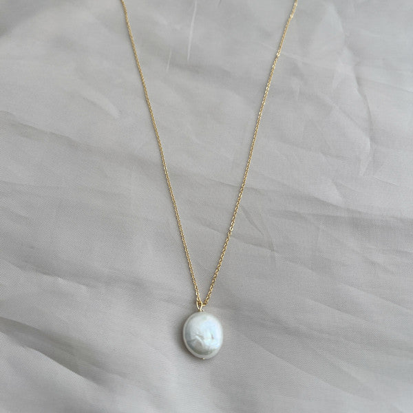 Baroque Pearl Pendant Necklace – Gold Filled Adjustable Chain